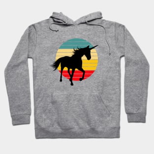 Retro Style Unicorn Silhouette Hoodie